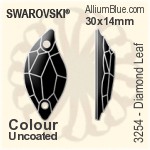 施華洛世奇 Diamond 樹葉 手縫石 (3254) 20x9mm - 白色（半塗層） 白金水銀底