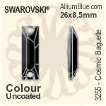 Swarovski Cosmic Baguette Sew-on Stone (3255) 18x6mm - Colour (Uncoated) With Platinum Foiling
