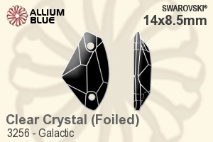 施華洛世奇 Galactic 手縫石 (3256) 14x8.5mm - 透明白色 白金水銀底 - 關閉視窗 >> 可點擊圖片