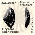 施華洛世奇 Galactic 手縫石 (3256) 14x8.5mm - 透明白色 白金水銀底