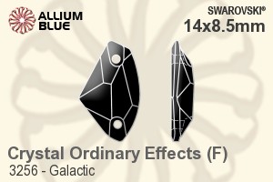 施华洛世奇 Galactic 手缝石 (3256) 14x8.5mm - 白色（半涂层） 白金水银底 - 关闭视窗 >> 可点击图片
