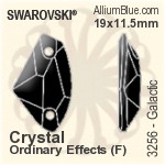 スワロフスキー Galactic ソーオンストーン (3256) 19x11.5mm - クリスタル エフェクト 裏面プラチナフォイル