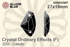 施华洛世奇 Galactic 手缝石 (3256) 27x16mm - 白色（半涂层） 白金水银底