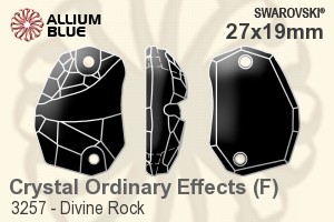 Swarovski Divine Rock Sew-on Stone (3257) 27x19mm - Crystal (Ordinary Effects) With Platinum Foiling