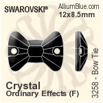 Swarovski Bow Tie Sew-on Stone (3258) 12x8.5mm - Clear Crystal With Platinum Foiling