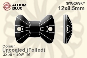 スワロフスキー Bow Tie ソーオンストーン (3258) 12x8.5mm - カラー 裏面プラチナフォイル - ウインドウを閉じる