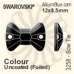 スワロフスキー Bow Tie ソーオンストーン (3258) 12x8.5mm - カラー 裏面プラチナフォイル