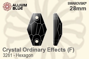 スワロフスキー Hexagon ソーオンストーン (3261) 28mm - クリスタル（オーディナリー　エフェクト） プラチナフォイル - ウインドウを閉じる