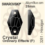 Swarovski Hexagon Sew-on Stone (3261) 18mm - Colour (Uncoated) With Platinum Foiling