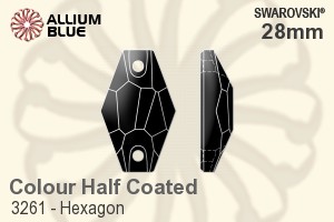 Swarovski Hexagon Sew-on Stone (3261) 28mm - Colour (Half Coated) Unfoiled - 關閉視窗 >> 可點擊圖片