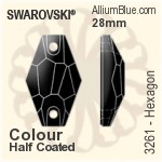 スワロフスキー Hexagon ソーオンストーン (3261) 28mm - カラー（ハーフ　コーティング） 裏面にホイル無し