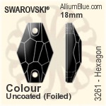 スワロフスキー Hexagon ソーオンストーン (3261) 18mm - カラー（コーティングなし） プラチナフォイル