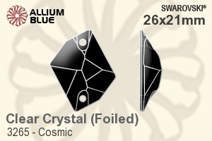Swarovski Cosmic Sew-on Stone (3265) 26x21mm - Clear Crystal With Platinum Foiling - Click Image to Close