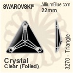 Swarovski Triangle Sew-on Stone (3270) 16mm - Clear Crystal With Platinum Foiling