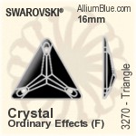 施華洛世奇 Triangle 手縫石 (3270) 16mm - 白色（半塗層） 白金水銀底