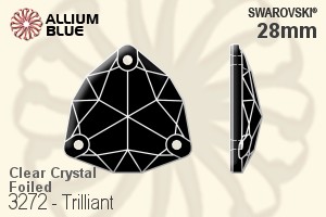 Swarovski Trilliant Sew-on Stone (3272) 28mm - Clear Crystal With Platinum Foiling - Haga Click en la Imagen para Cerrar