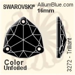 Swarovski Trilliant Sew-on Stone (3272) 16mm - Crystal Effect With Platinum Foiling