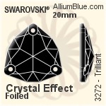 Swarovski Trilliant Sew-on Stone (3272) 16mm - Clear Crystal With Platinum Foiling