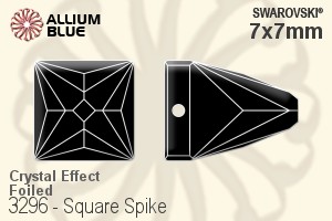施華洛世奇 正方形 Spike 手縫石 (3296) 7x7mm - 白色（半塗層） 白金水銀底 - 關閉視窗 >> 可點擊圖片