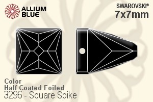 施華洛世奇 正方形 Spike 手縫石 (3296) 7x7mm - 顏色（半塗層） 白金水銀底