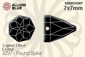Swarovski Round Spike Sew-on Stone (3297) 7x7mm - Crystal Effect With Platinum Foiling - Click Image to Close