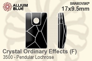 Swarovski Pendular Lochrose Sew-on Stone (3500) 17x9.5mm - Crystal (Ordinary Effects) With Platinum Foiling - Haga Click en la Imagen para Cerrar