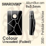 施华洛世奇 Pendular Lochrose 手缝石 (3500) 9x5.5mm - Colour (Uncoated) With Platinum Foiling