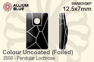 Swarovski Pendular Lochrose Sew-on Stone (3500) 12.5x7mm - Colour (Uncoated) With Platinum Foiling