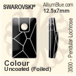 スワロフスキー Pendular Lochrose ソーオンストーン (3500) 17x9.5mm - カラー（コーティングなし） 裏面にホイル無し