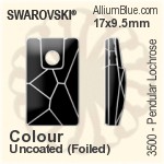 Swarovski Pendular Lochrose Sew-on Stone (3500) 9x5.5mm - Colour (Uncoated) With Platinum Foiling
