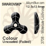 施華洛世奇 分子狀 中孔 手縫石 (3708) 12.5x13.6mm - 顏色 白金水銀底