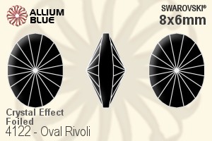Swarovski Oval Rivoli Fancy Stone (4122) 8x6mm - Crystal Effect With Platinum Foiling