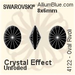 Swarovski XILION Oval Fancy Stone (4128) 8x6mm - Color With Platinum Foiling
