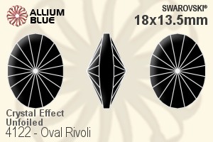 スワロフスキー Oval リボリ ファンシーストーン (4122) 18x13.5mm - クリスタル エフェクト 裏面にホイル無し - ウインドウを閉じる
