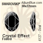 スワロフスキー Pear-shaped ファンシーストーン (4327) 30x20mm - クリスタル エフェクト 裏面プラチナフォイル