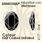 施華洛世奇 橢圓形 花式石 (4127) 30x22mm - 透明白色 白金水銀底