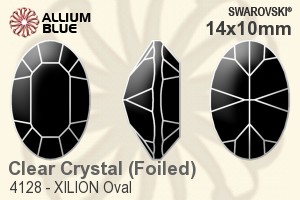 Swarovski XILION Oval Fancy Stone (4128) 14x10mm - Clear Crystal With Platinum Foiling