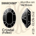 施華洛世奇 XILION 施亮 橢圓形 花式石 (4128) 14x10mm - 透明白色 白金水銀底