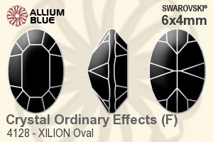Swarovski XILION Oval Fancy Stone (4128) 6x4mm - Crystal Effect With Platinum Foiling