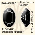 施華洛世奇XILION施亮橢圓形 花式石 (4128) 6x4mm - 顏色 白金水銀底