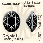 施华洛世奇 Oval (TC) 花式石 (4130/2) 6x4mm - Clear Crystal With Green Gold Foiling