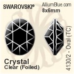 Swarovski Oval (TC) Fancy Stone (4130/2) 6x4mm - Colour (Uncoated) Unfoiled