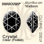Swarovski Octagon Fancy Stone (4600) 8x6mm - Clear Crystal With Platinum Foiling