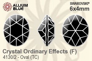 施華洛世奇 Oval (TC) 花式石 (4130/2) 6x4mm - Crystal (Ordinary Effects) With Green Gold Foiling