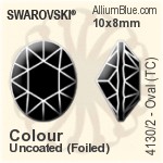 Swarovski Oval (TC) Fancy Stone (4130/2) 10x8mm - Colour (Uncoated) With Green Gold Foiling