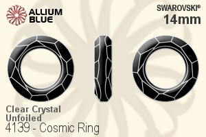 スワロフスキー Cosmic Ring ファンシーストーン (4139) 14mm - クリスタル 裏面にホイル無し - ウインドウを閉じる