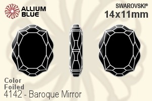 施华洛世奇 Baroque Mirror 花式石 (4142) 14x11mm - 颜色 白金水银底