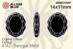 スワロフスキー Baroque Mirror ファンシーストーン (4142) 14x11mm - クリスタル エフェクト 裏面プラチナフォイル