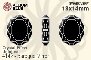 施华洛世奇 Baroque Mirror 花式石 (4142) 18x14mm - 白色（半涂层） 无水银底