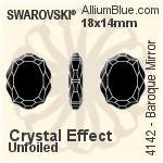 Swarovski Baroque Mirror Fancy Stone (4142) 14x11mm - Color With Platinum Foiling